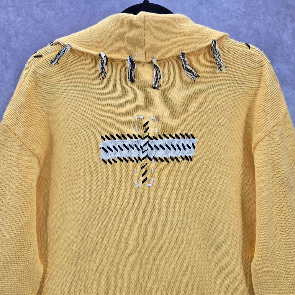 Storybook Knits Yellow Tassel Western Vintage Rhinestone Cotton Coat Jacket 3X - Picture 7 of 9